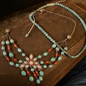 Beautiful Turquoise Necklace Set of 2
